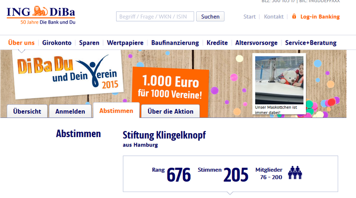 Screenshot der ing diba